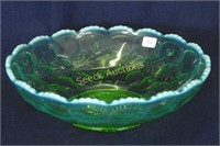 Honeycomb and Clover low round bowl - green opal