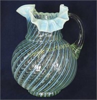 Swirl pitcher - white opal