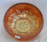 Carnival Glass Holly rose bowl - marigold