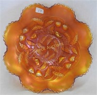 Strawberry ruffled bowl w/plain back - marigold