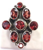 Sterling silver garnet ring with appraised