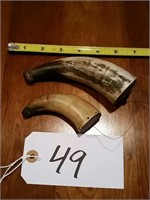 (2) Antique Small Powder Horns