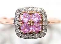 10K Rose gold pink sapphire (0.68 ct.) and