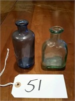 (2) Depression Glass Bottles