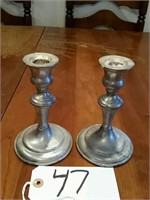 (2) Empire Pewter Weighted Candle Sticks Both