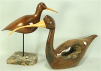 LOT OF THREE WOOD CARVED WATER BIRDS