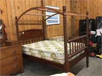 Double spool bed with canopy