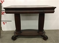 Double pedestal Victorian style table with drawer