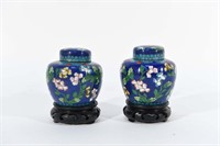 PAIR OF CHINESE CLOISONNE GINGER JARS