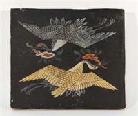 JAPANESE PAINTED WOODEN PANEL