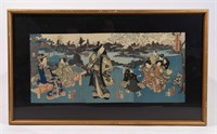 THREE PANEL JAPANESE WOODBLOCK PRINT