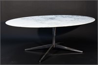 FLORENCE KNOLL MARBLE TOP TABLE DESK OVAL