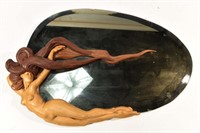 CARVED WOODEN NUDE MIRROR