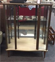 MIRRORBACK CURIO CABINET WITH 2 GLASS SHELVES