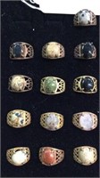 SELECTION OF 13 ASSORTED STONE RINGS