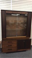 LANE 2 PC INLAID WALL UNIT WITH 2 GLASS SHELVES