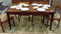 MID CENTURY DINING TABLE WITH POP UP LEAF