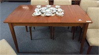 MID CENTURY DINING TABLE WITH POP-UP LEAF