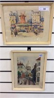 4 FRAMED PARIS STREET SCENE SIGNED PRINTS