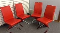 MID CENTURY UNIQUE "Z" FRAME DINING CHAIRS ( X 4)