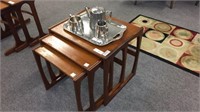 MID CENTURY NEST OF THREE TABLES