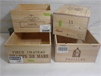4 caisses de vin en bois