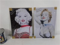 2 affiches métalliques Marilyn Monroe