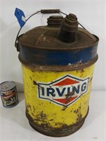 Ancien bidon d'huile Irving oil jug