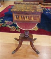 English Regency period Tunbridge Ware Sewing Table