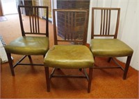Three George III Sheraton period dining chairs