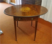 George III inlaid walnut Pembroke table