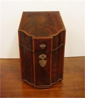 George III inlaid mahogany cutlery box