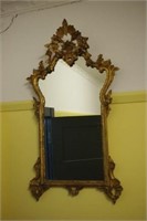 Antique rococo style gilt framed wall mirror