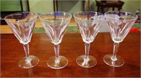 Four Waterford wine crystal glasses