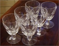 Six Waterford crystal "Kathleen" claret glasses