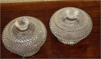 Two good Georgian cut glass lidded bowls