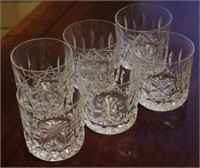 Six Waterford crystal Lismore whisky tumblers