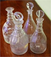 Four various Georgian glass decanters