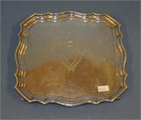 Georgian style silver plate card tray