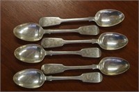 Set of 8 Victorian sterling silver tea spoons