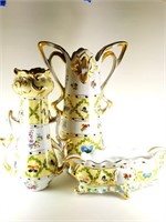 VINTAGE 3 PC GOLD CROWN LIMOGES SET