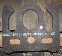 Steel plate hook. Measures: 14" x 12".