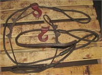 (3) steel cables of various sizes.