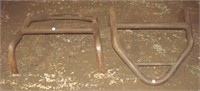 Pair of steel plate hooks. Both measure 26" x