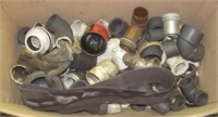 Lot of various PVC pipe elbows and fittings.