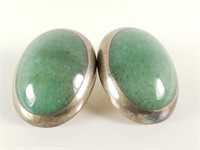 STERLING SILVER POLISHED CABOCHON EARRINGS