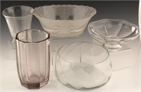 5 PIECES OF GLASS SERVING WARE