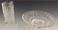 2 WATERFORD CUT CRYSTAL BOWL AND VASE