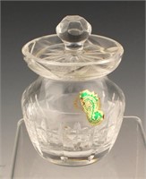WATERFORD CUT GLASS JAM / MARMALADE JAR IRELAND