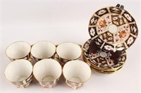 6 ROYAL CROWN DERBY BONE CHINA TEA CUPS & SAUCERS